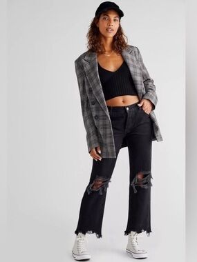 Free People We The Free Washed Black Maggie Jeans Size 25